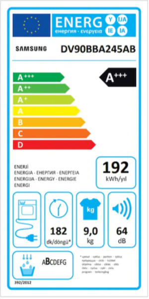Samsung DV90BBA245ABAH 9 KG Çamaşır Kurutma Makinesi (Samsung Türkiye garantili)