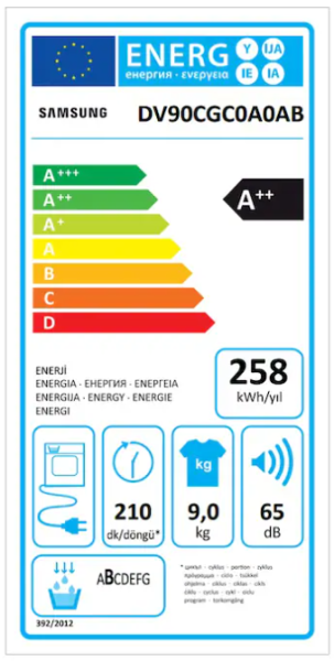 Samsung DV90CGC0A0ABAH 9 KG Isı Pompalı Çamaşır Kurutma Makinesi (Samsung Türkiye Garantili)