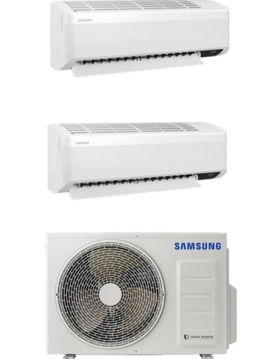 Samsung Wind Free (AJ050TXJ2KH/EA) 2X9000 BTU Iç 5,2 Kw Dış Ünite A 18000 BTU 1+2 Sistem Multi Inverter Duvar Tipi Klima