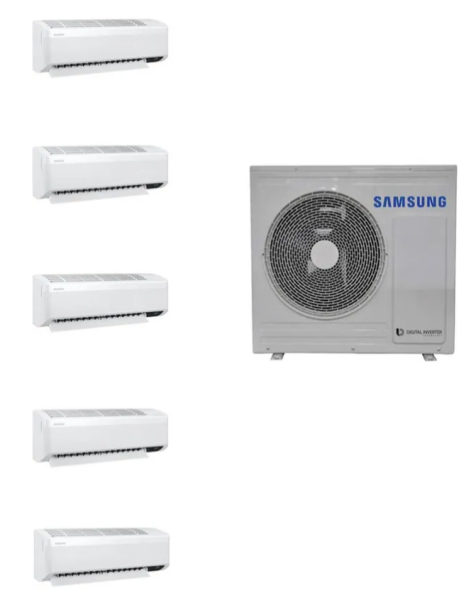 Samsung WindFree Multi AJ100TXJ5KH/EA 1 Dış + 5 İç Ünite (9+9+9+9+12) Duvar Tipi Klima