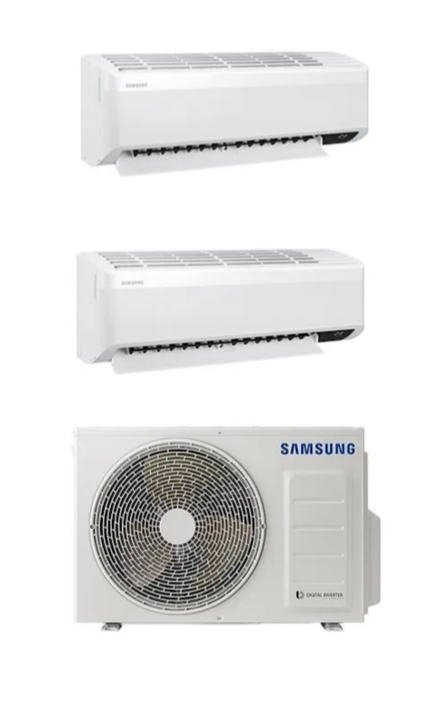 Samsung WindFree Multi AJ050TXJ2KH/EA 5.2 kW 1 Dış + 2 İç Ünite (7+7) Duvar Tipi Klima